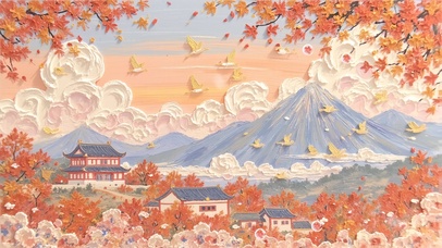 秋·繁花飞鸟入画来