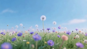 唯美草原蒲公英