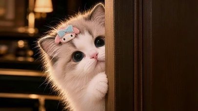 害羞的猫咪