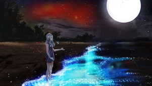 荧光沙滩女孩