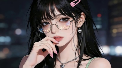可爱清纯眼镜女孩