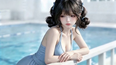 泳池少女