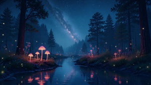 森林小河流星(无缝循环)