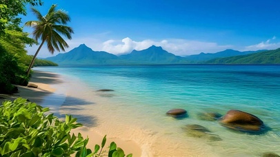 美丽治愈大海沙滩