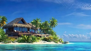 海岛小屋带鱼屏
