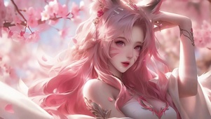 粉色狐耳少女