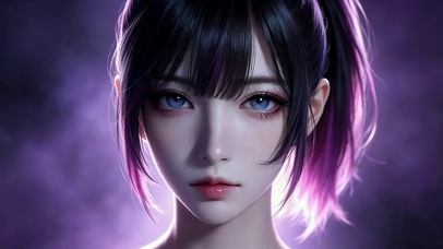 可爱紫发少女