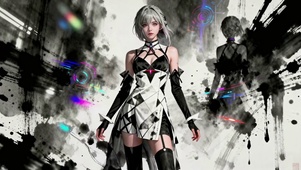赛博黑白少女
