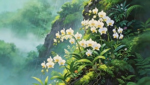 雨天兰花