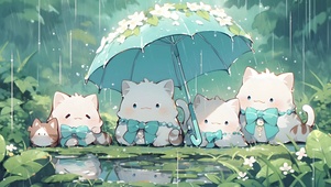 雨中猫咪