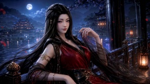 （免费）月夜古风红衣美人-元瑶