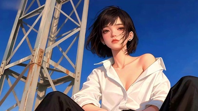 纯欲白衬衣美女