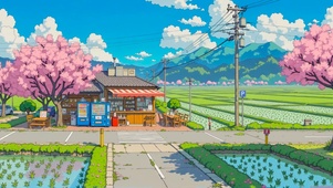 乡村田野路边小店