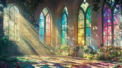 静谧绚烂玻璃午后阳光