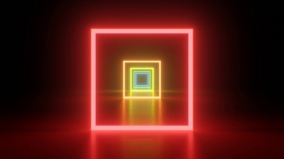 彩虹霓虹辉光隧道