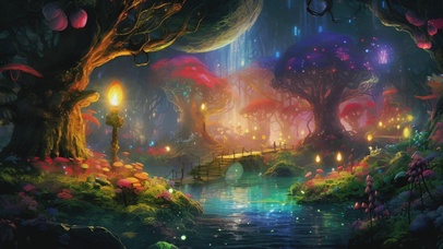 唯美奇幻魔法森林美景