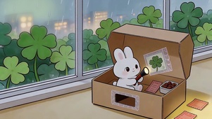 玩手电筒的小兔
