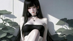 光影下的清冷美少女