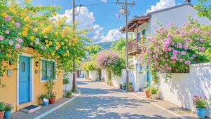 唯美村庄春日小巷