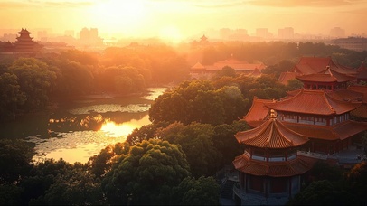 落日河畔古建筑群