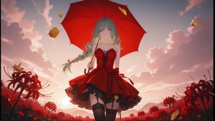 二次元撑伞女孩