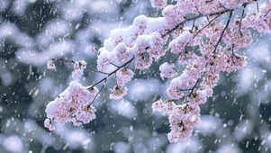 雪中樱花