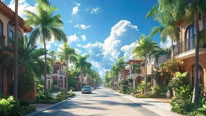 白云热带度假小镇街道