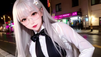 清纯银发美少女