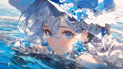 4K 水中美少女