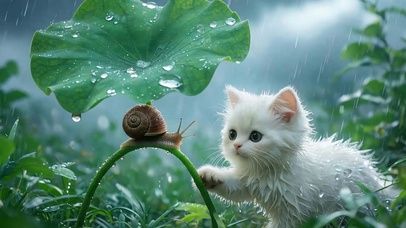 雨天猫咪