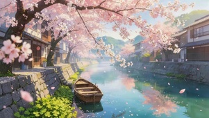 樱花河流