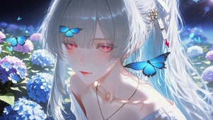 月光下的绣球花少女绯雪