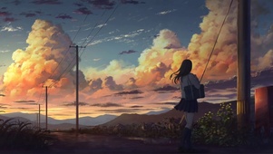 晚霞少女