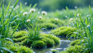 护眼绿色雨天