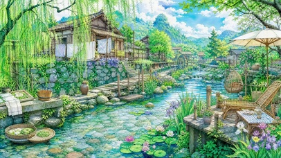 溪谷绿景