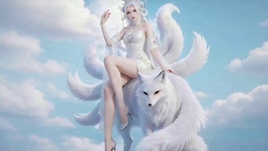 魂兽为九尾狐的古装长腿美女