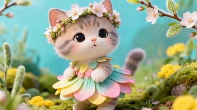 戴着花环猫咪