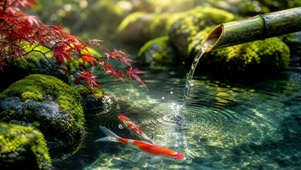 禅意竹管流水