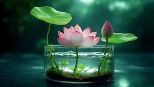 清新瓶中荷