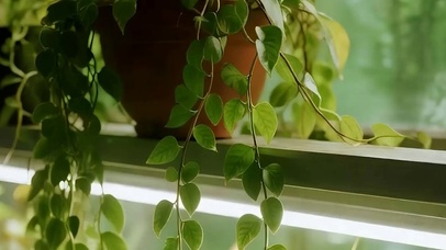 花草树木盆栽带鱼屏