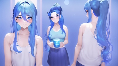 清纯蓝发少女团