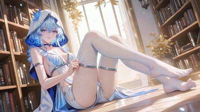 暖阳下书房少女守岸人