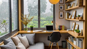 【雨景】阳台改造的书房