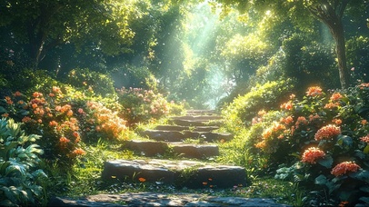 梦幻阳光花园小径
