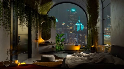 唯美雨天城市公寓