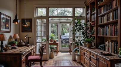 【雨景】宽敞的书房