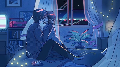 深夜亲吻