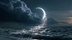 夜晚海边