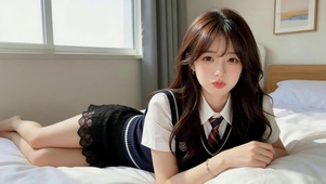 可爱蕾丝裙女孩