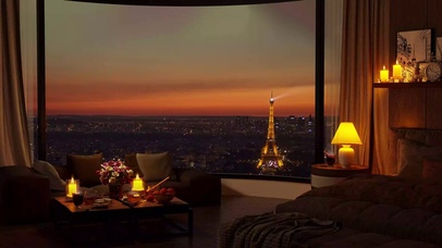 4K巴黎夜景公寓
